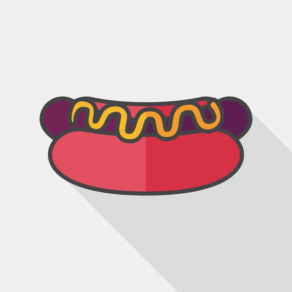 Hot dog flat icon with long shadow,eps10 — Stock Vector