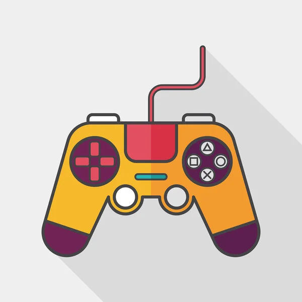 Joystick icono plano con sombra larga, eps10 — Vector de stock