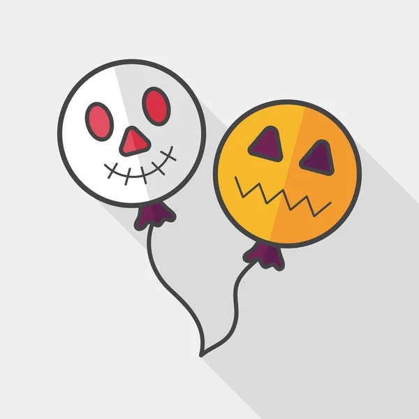 Globos de Halloween icono plano con sombra larga, eps10 — Vector de stock