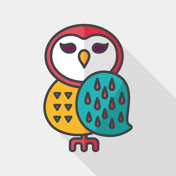 Halloween owl flat icon with long shadow, eps10 — стоковый вектор