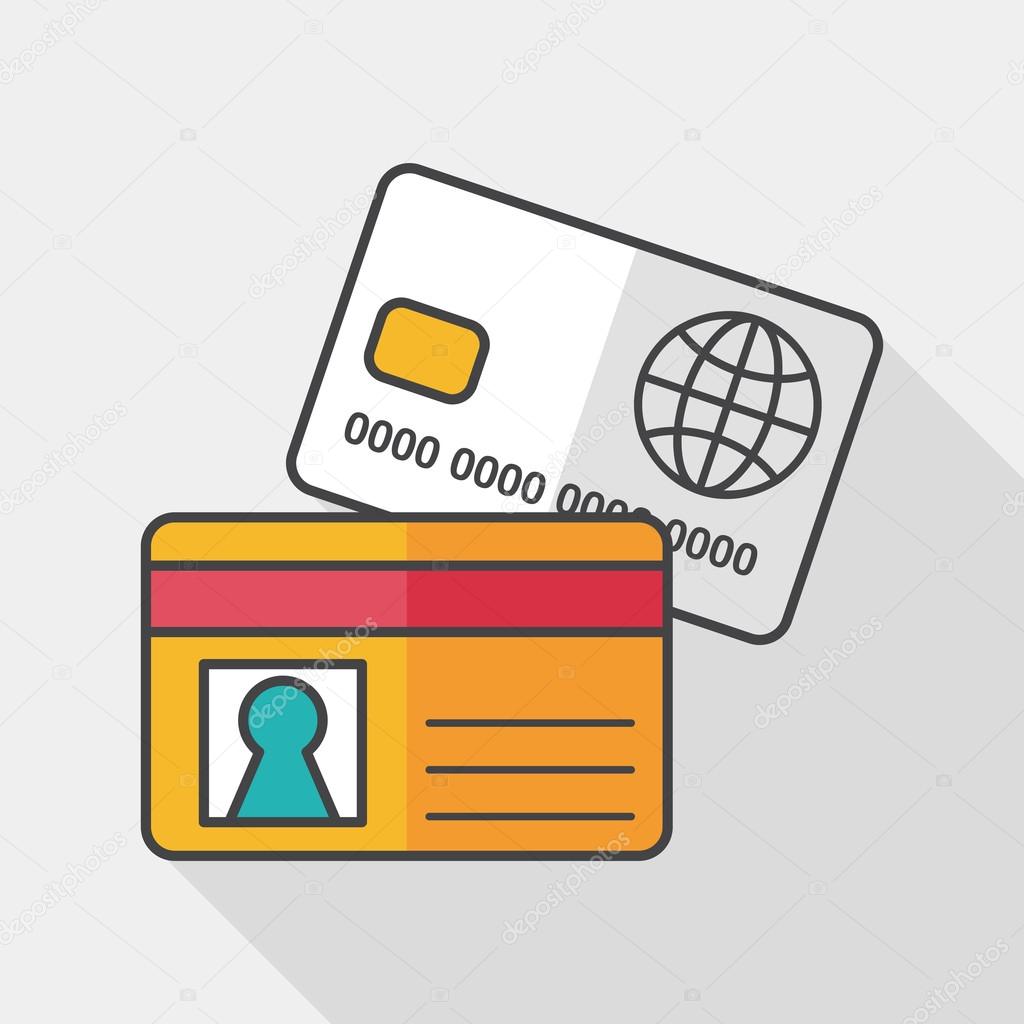 credit card flat icon with long shadow,eps10