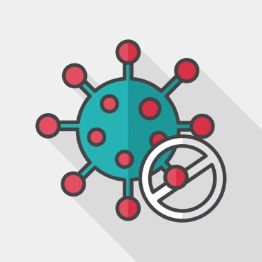 uzun gölge ile virüs düz simgesi