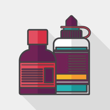 uzun gölge ile tıbbi şişe düz simgesi