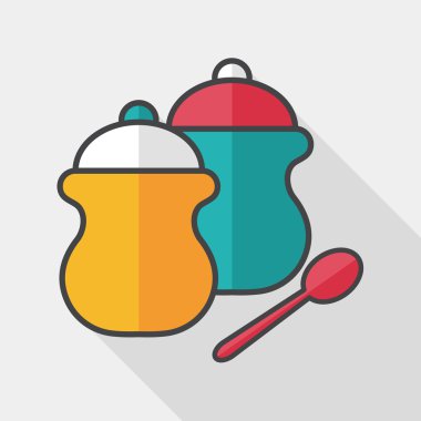 Uzun Gölge, eps10 ile mutfak eşyaları biber şişe düz simgesi