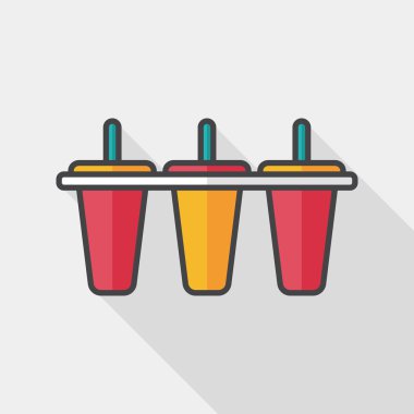 Uzun Gölge, eps10 ile mutfak eşyaları Buz yapıcı düz simgesi