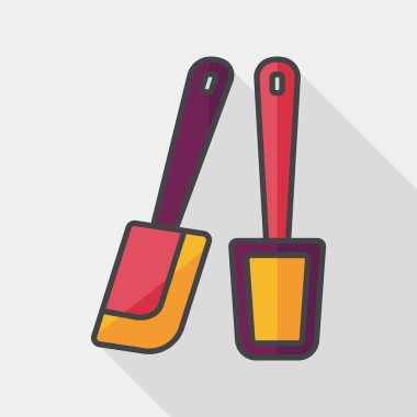 Uzun Gölge, eps10 ile mutfak eşyaları çırpıcı düz simgesi