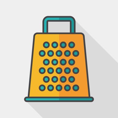 Uzun Gölge, eps10 ile mutfak eşyaları rende düz simgesi