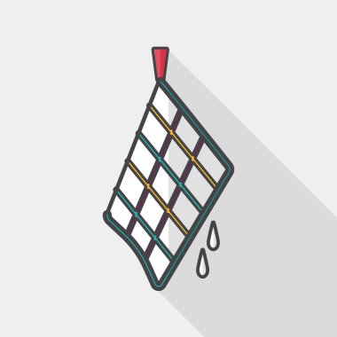 Uzun Gölge, eps10 ile mutfak eşyaları bez düz simgesi