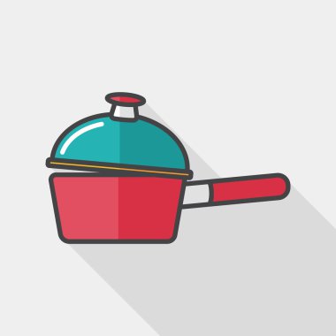 Uzun Gölge, eps10 ile mutfak eşyaları pot düz simgesi