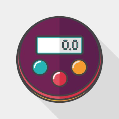 Uzun Gölge, eps10 ile mutfak eşyaları Zamanlayıcı düz simgesi