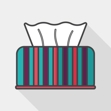 Uzun Gölge, eps10 ile mutfak eşyaları kağıt mendil düz simgesi