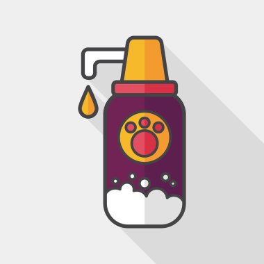 Uzun Gölge, eps10 ile evde beslenen hayvan şampuan düz simgesi