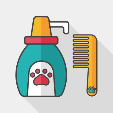 Uzun Gölge, eps10 ile evde beslenen hayvan şampuan düz simgesi