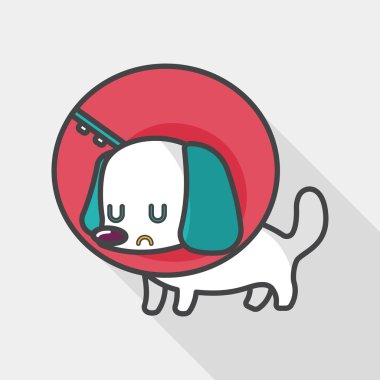 Evde beslenen hayvan Elizabethan yaka uzun gölge, eps10 düz simgesiyle