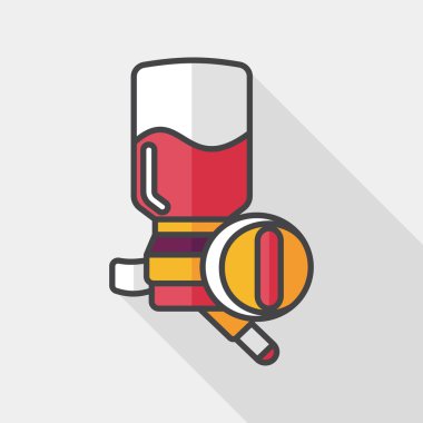 Evde beslenen hayvan su içme uzun gölge, eps10 ile düz simgesi