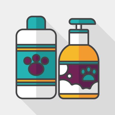 Uzun Gölge, eps10 ile evde beslenen hayvan şampuan düz simgesi