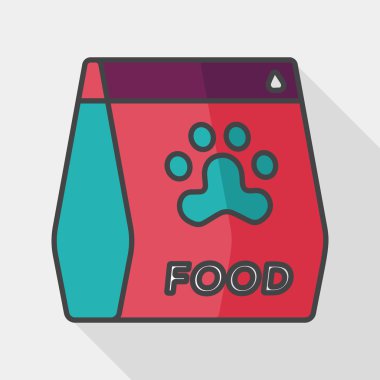 Uzun Gölge, eps10 ile evde beslenen hayvan köpek gıda düz simgesi