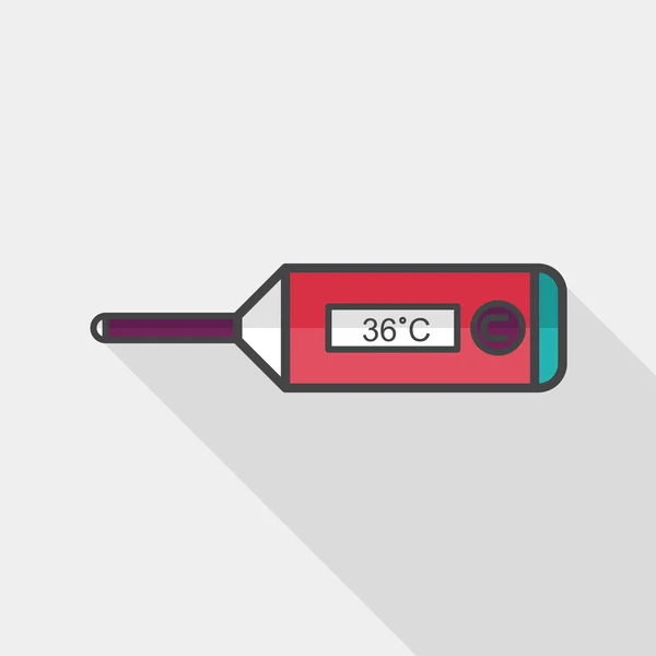 Termometr lekarski płaski ikona z długim cieniem, eps10 — Wektor stockowy