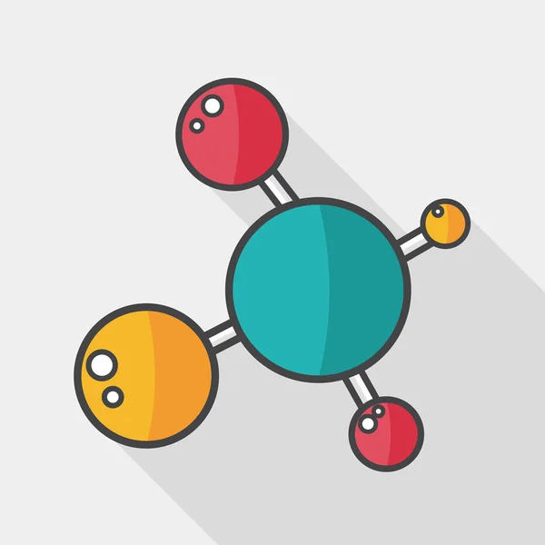 Molécule icône plate avec ombre longue, eps10 — Image vectorielle