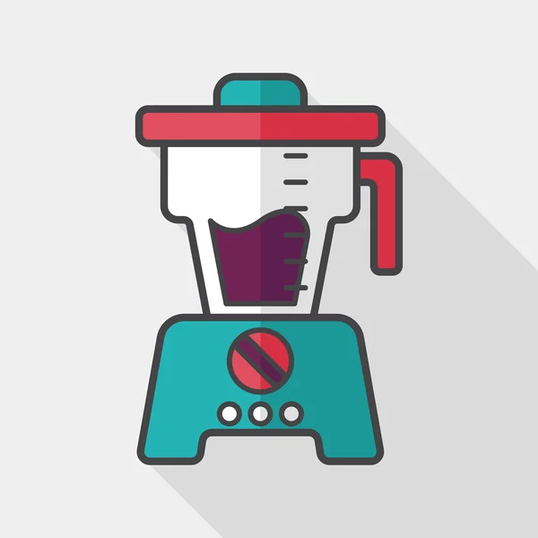 Keukengerei juicer platte pictogram met lange schaduw, eps10 — Stockvector