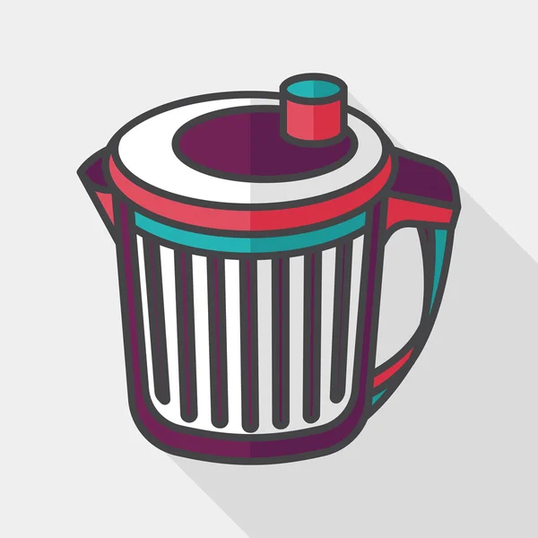 Keukengerei vuilnisbak platte pictogram met lange schaduw, eps10 — Stockvector