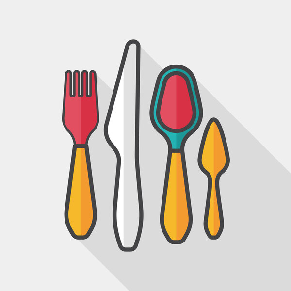 tableware flat icon with long shadow,eps10