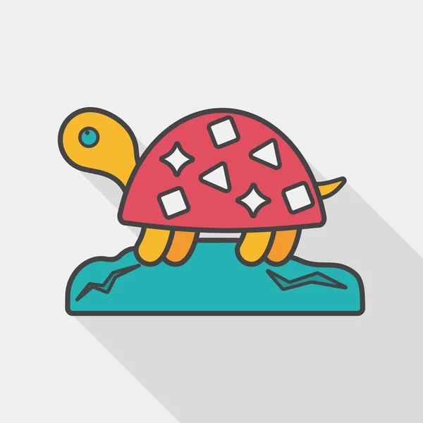 Pet tartaruga icona piatta con lunga ombra, eps10 — Vettoriale Stock