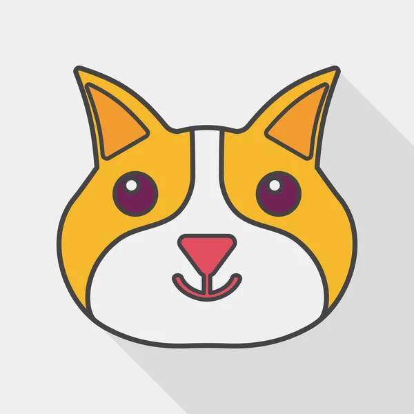 Kočku ploché ikony s dlouhý stín, eps10 — Stockový vektor