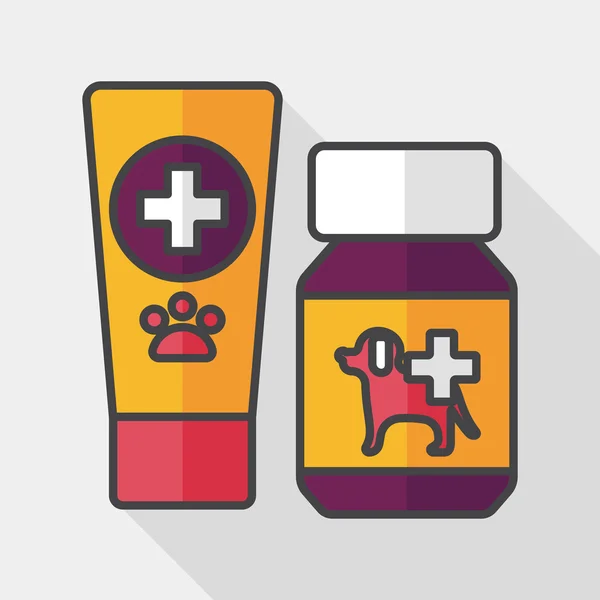 Pet drug flat icon with long shadow,eps10 — Stock Vector