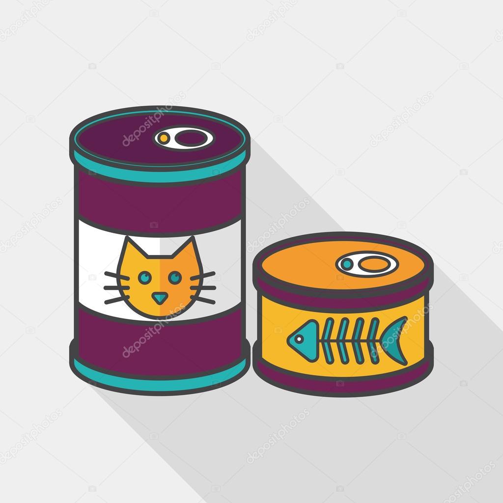 Pet cat food can flat icon with long shadow,eps10 Stock Vector Image by  ©eatcute #81246314
