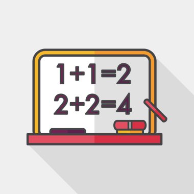 Blackboard düz simgesi ile uzun gölge, eps10