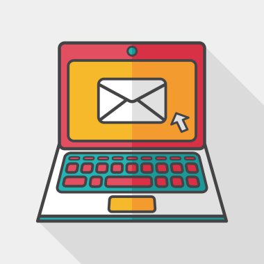 Uzun Gölge, eps10 ile dizüstü düz simgesi