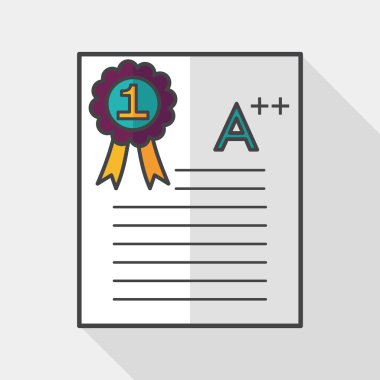 defter, düz simgesi ile uzun gölge, eps10 artı sınıfta