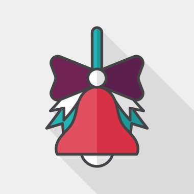 okul zili uzun gölge, eps10 düz simgesiyle