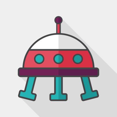 Uzun Gölge, eps10 ile uzay Ufo düz simgesi