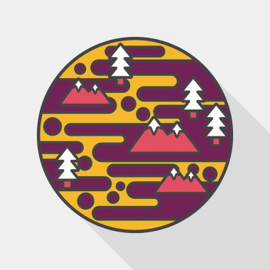 Uzun Gölge, eps10 ile alan gezegen düz simgesi