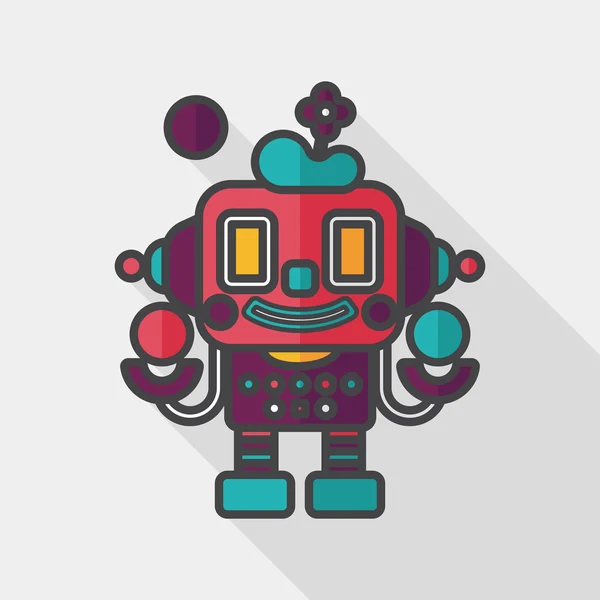 Concepto de robot icono plano con sombra larga, eps10 — Vector de stock