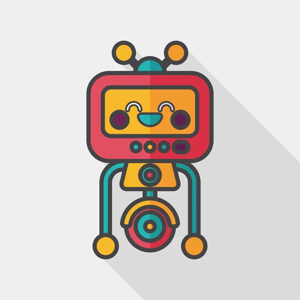 Robota koncepcja płaski ikona z długim cieniem, eps10 — Wektor stockowy
