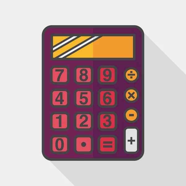 Platte calculatorpictogram met lange schaduw, eps10 — Stockvector