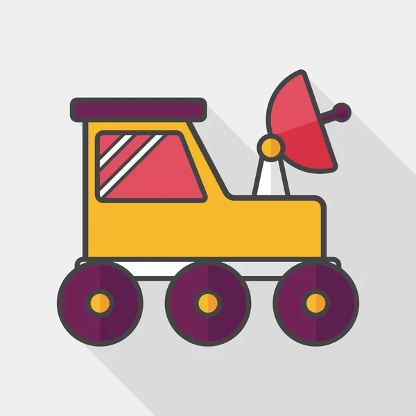 Space Rover flat icon with long shadow, eps10 — стоковый вектор