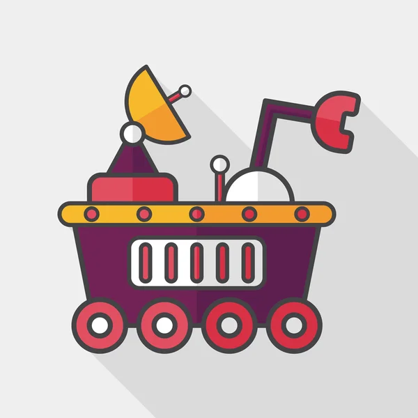 Space Rover icono plano con sombra larga, eps10 — Vector de stock