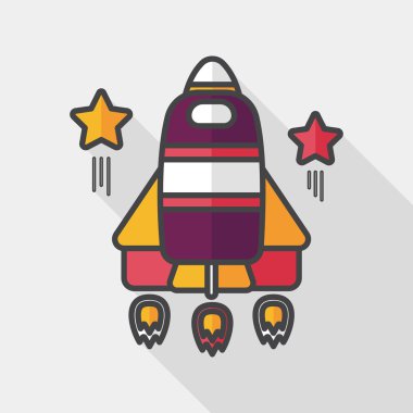 Uzun Gölge, eps10 ile alan roket düz simgesi