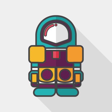 Uzun Gölge, eps10 ile uzay astronot düz simgesi