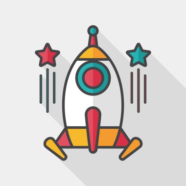 Uzun Gölge, eps10 ile alan roket düz simgesi