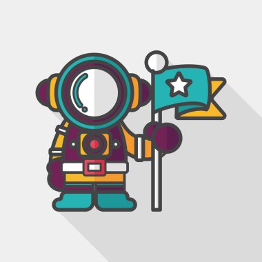 Uzun Gölge, eps10 ile uzay astronot düz simgesi