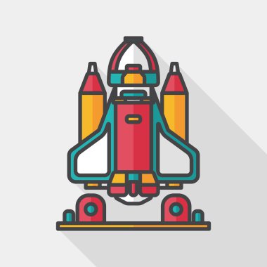 Uzun Gölge, eps10 ile alan roket düz simgesi