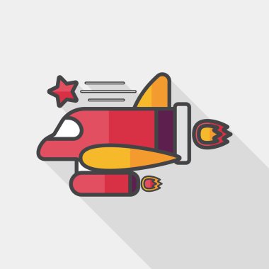 Uzay gemisi ile uzun gölge, eps10 düz simgesi