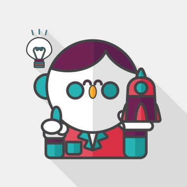 Uzay bilim adamları uzun gölge, eps10 düz simgesiyle