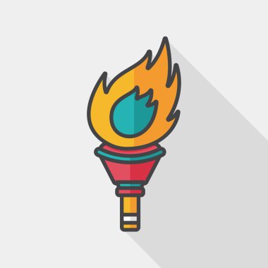 Uzun Gölge, eps10 ile yanan meşale düz simgesi