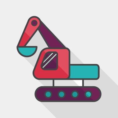 Uzun Gölge, eps 10 ile tarak digger düz simgesi